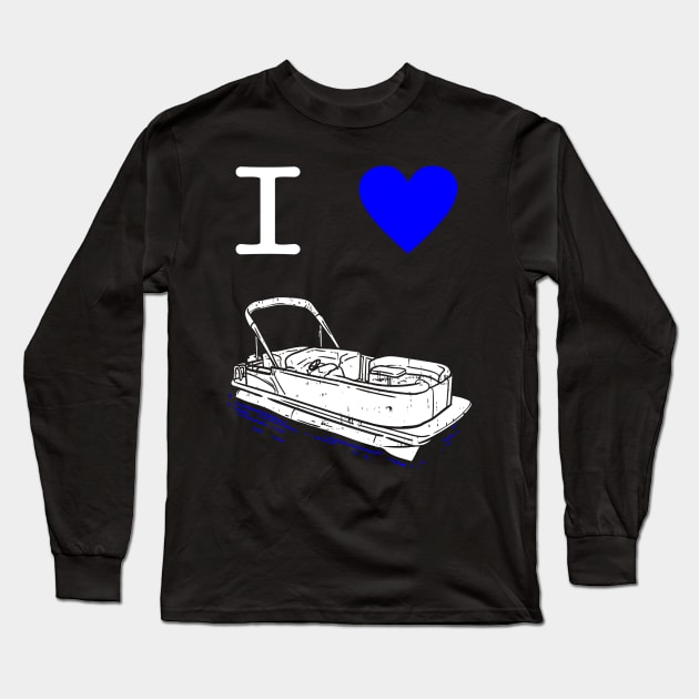 i love my pontoon boat captain gift Long Sleeve T-Shirt by Lomitasu